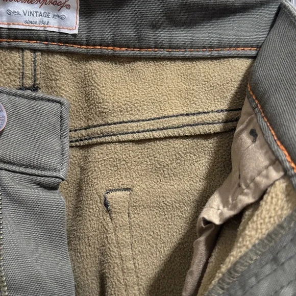 NWT Weatherproof Vintage Flannel Lined Jeans Men’s 36/32 Green Winter Warm Pants - Picture 3 of 6